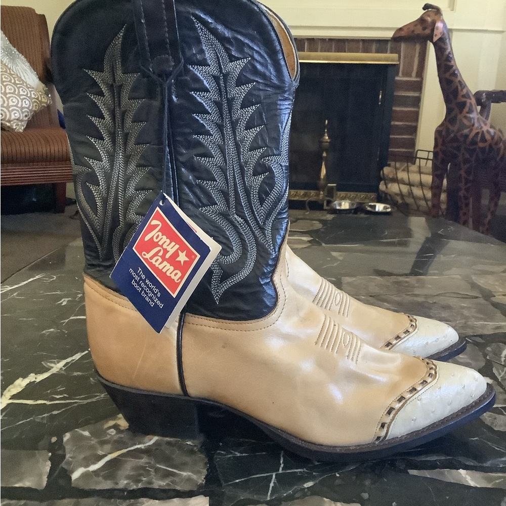Vintage Tony lama exotic full ostrich quill western women’s cowboy boots sz 9.5